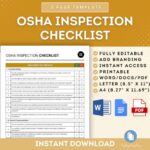 OSHA Inspection Checklist Template, Occupational Safety Evaluation Form ...